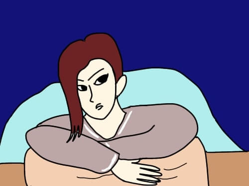 女性の待つ姿のイラスト